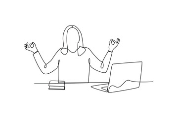 Continuous one line drawing work life balance icon. Surprise gift. Work life balance. Manage time well. Single line draw design vector illustration