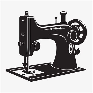 recommend clip art: Sewing machine silhouette vector illustration on a White Background
