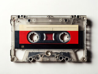 Naklejka premium Audio cassette isolated on white background