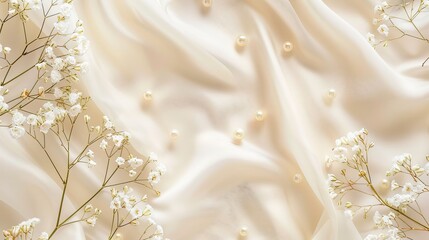 wedding bouquet on silk background