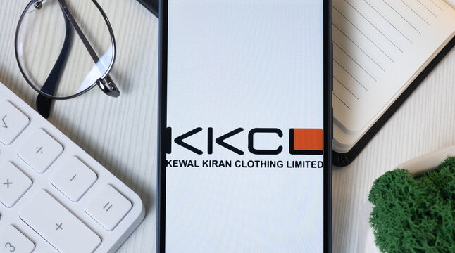New York, USA - 11 June 2024: Kewal Kiran Clothing Logo on Phone Screen, KKC Company Icon
