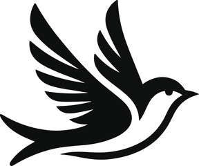 Bird black vector illustration