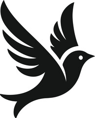 Bird black vector illustration