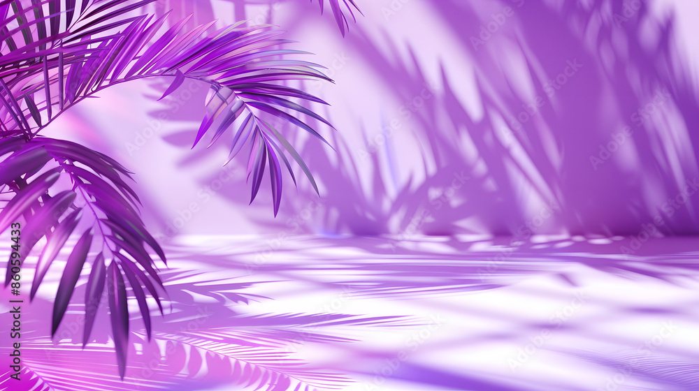 Poster abstract purple studio background for product presentation empty room with shadows of window and flo
