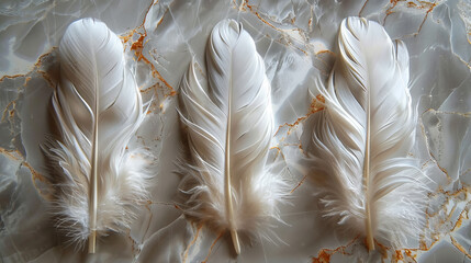 panel wall art, wall decoration, marble background with feather designs