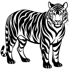 tiger-silhouette-on-white-background