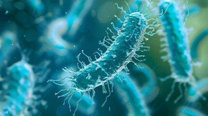 Fototapeta premium Microscopic view of Campylobacter bacteria