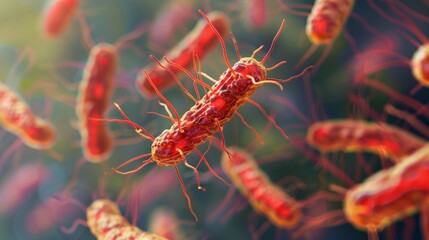 Microscopic view of Clostridium bacteria