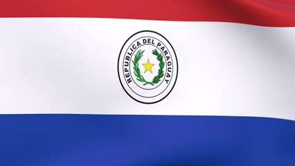 Waving flag of Paraguay Animation 3D render Method