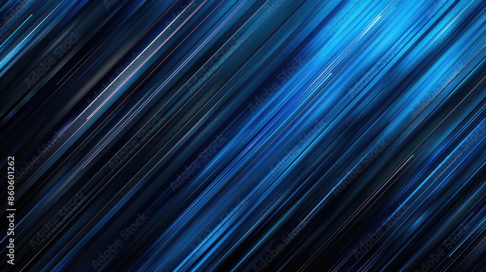 Poster diagonal lines in blue and dark shades, dynamic abstract pattern. modern minimalist design. blue bac