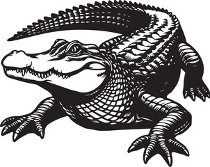 alligator silhouettes vector 