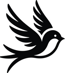 Bird black vector illustration