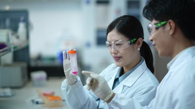 doctor coworking on reagent in lab
