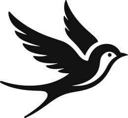 Bird black vector illustration