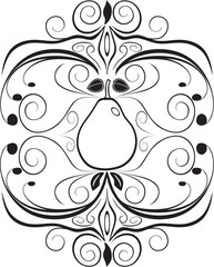 pear black line art elements, pear, leaf, fall, autumn, fruit, vegetable, veggie, food, yellow, melon, fresh, isolated, ripe, healthy, nature, diet, illustration, object, decoration, fresh fruit