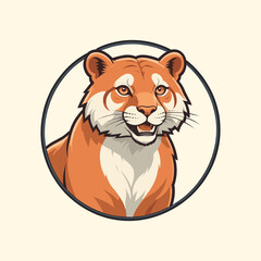 Vintage Tiger Head Badge Illustration