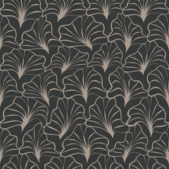 Abstract geometric ornament ginkgo leaf pattern