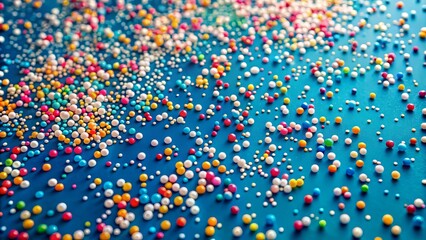 Vibrant abstract background featuring a mesmerizing arrangement of small white dots scattered randomly on a bright blue surface, creating a playful and dynamic visual effect.