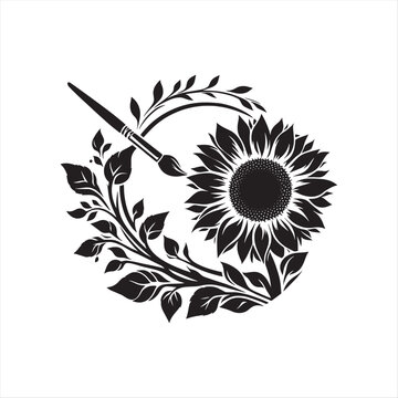recommend clip art:  sunflower Shillhutte design with solid white b