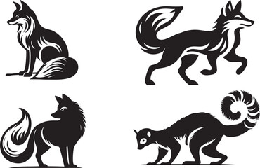 Fox creative vector silhouette art