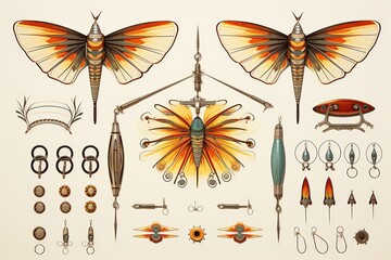 Minimalist fishing gear layout with space for text, ideal for organizing fishing essentials