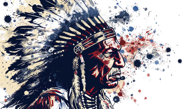 Indian chief on transparent background