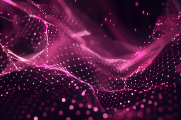 Obraz premium black pink abstract digital background polygonal and dots