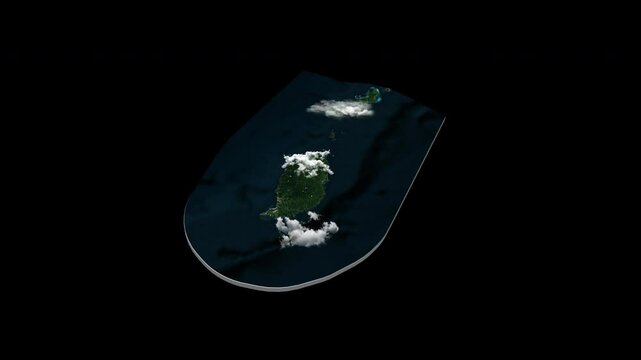 Grenada 3D Country Map Animation Transparent Alpha