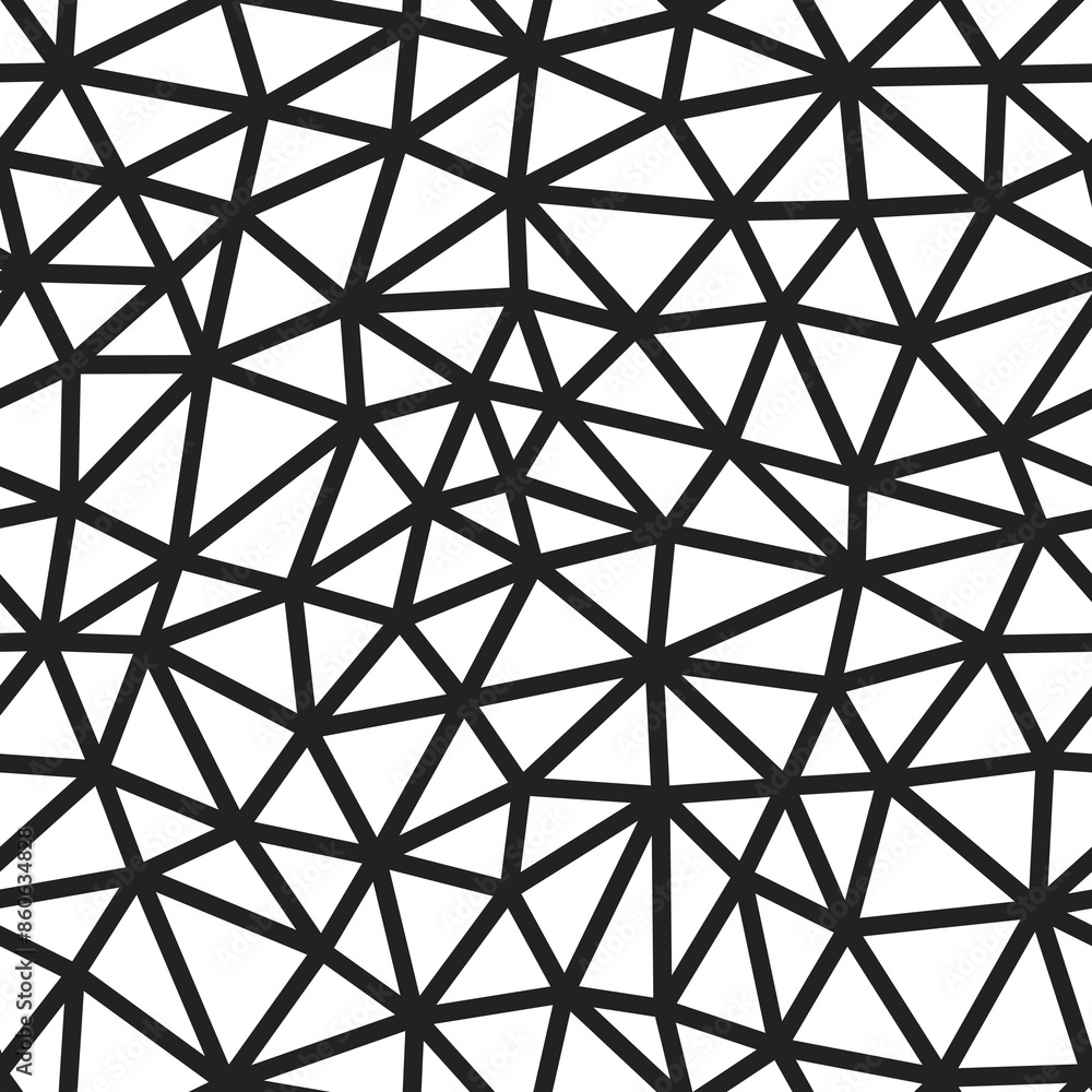Poster triangles pattern geometric design. compact triangles size. bold lines weight. repeatable pattern. s