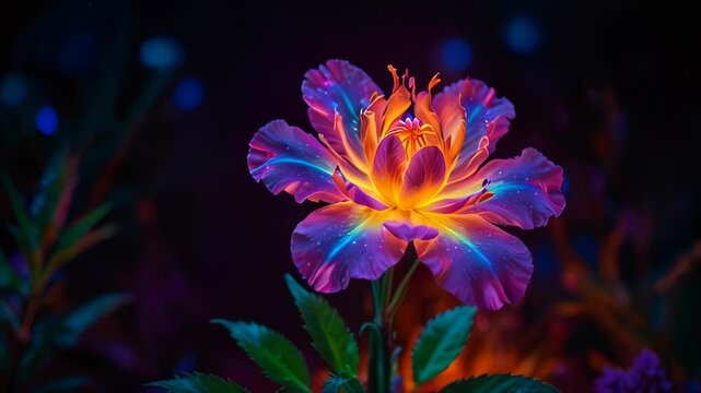 Glowing Flower on a Dark Background