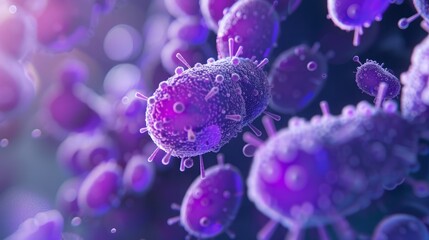Obraz premium Magnified Staphylococcus bacteria causing skin and respiratory infections