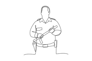 Obraz premium Simple continuous one line drawing of people use work uniform. Work uniform icon minimalist concept. Simple vector illustration. School.