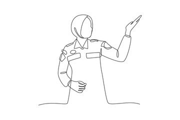 Simple continuous one line drawing of people use work uniform. Work uniform icon minimalist concept. Simple vector illustration. School.