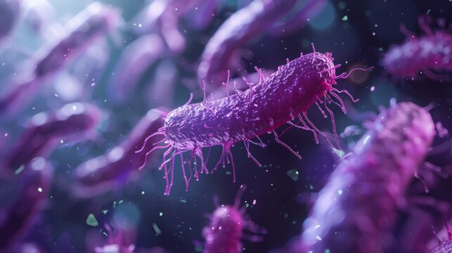 Magnified Salmonella Pathogen for Microbiology and Healthcare