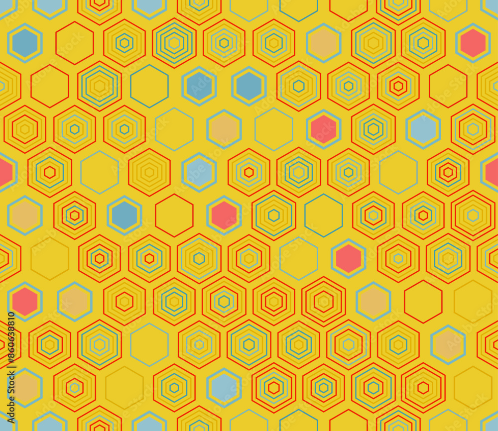 Poster abstract vector background. geometric shapes of varied style and color. hexagonal shapes. tileable p
