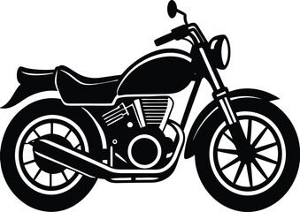 Obraz premium Motorcycle on white background silhouette illustration design
