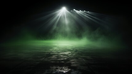 Fototapeta premium Football field glowing in gentle diffused light, evoking a tranquil ambiance and sense of presence