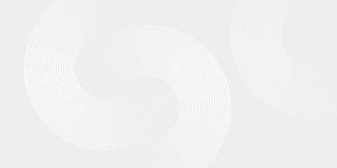 Abstract white glowing geometric lines on gray background. Modern shiny blue circle lines pattern. Futuristic technology concept. Suit for cover, poster, banner, brochure, header, website vector