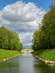 Obraz premium Beautiful summer landscape near in the Kuskovo estate, Moscow.