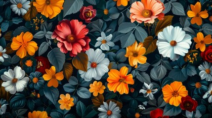 Vintage floral design textile