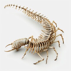 Obraz premium Centipede skeleton cartoon isolated whitebackground 