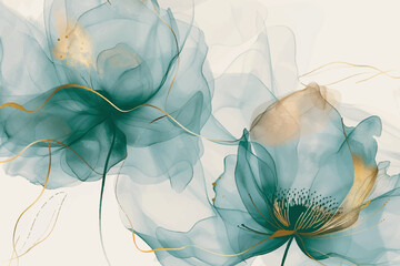 Pastel floral watercolor background illustration