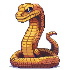 Fototapeta premium Cobra 8-bit cartoon isolated whitebackground 