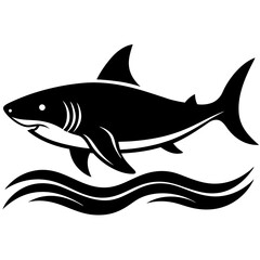Fototapeta premium Shark in Sea Vector Illustration - Marine Wildlife Graphic Design Element