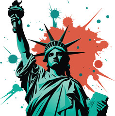 Statue of liberty usa patriotic symbol vector design © Mizanul_Islam
