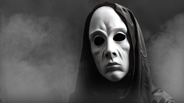 Spooky Halloween Ghost on a Black Background