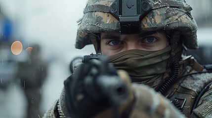 portrait of a modern soldier