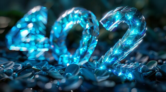 Crystallized 402 number on blue background