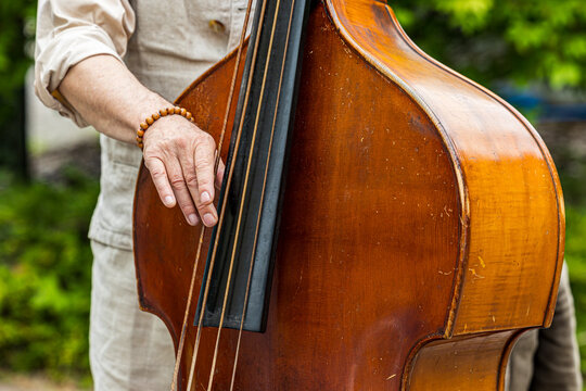 musician playing double bass