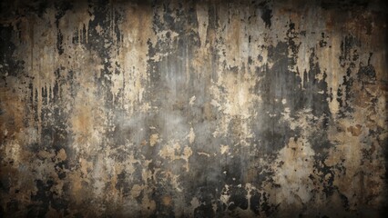Obraz premium Weathered, black, isolated grunge wall texture with mild abstract distress overlay, prominently displayed against a clean white background.